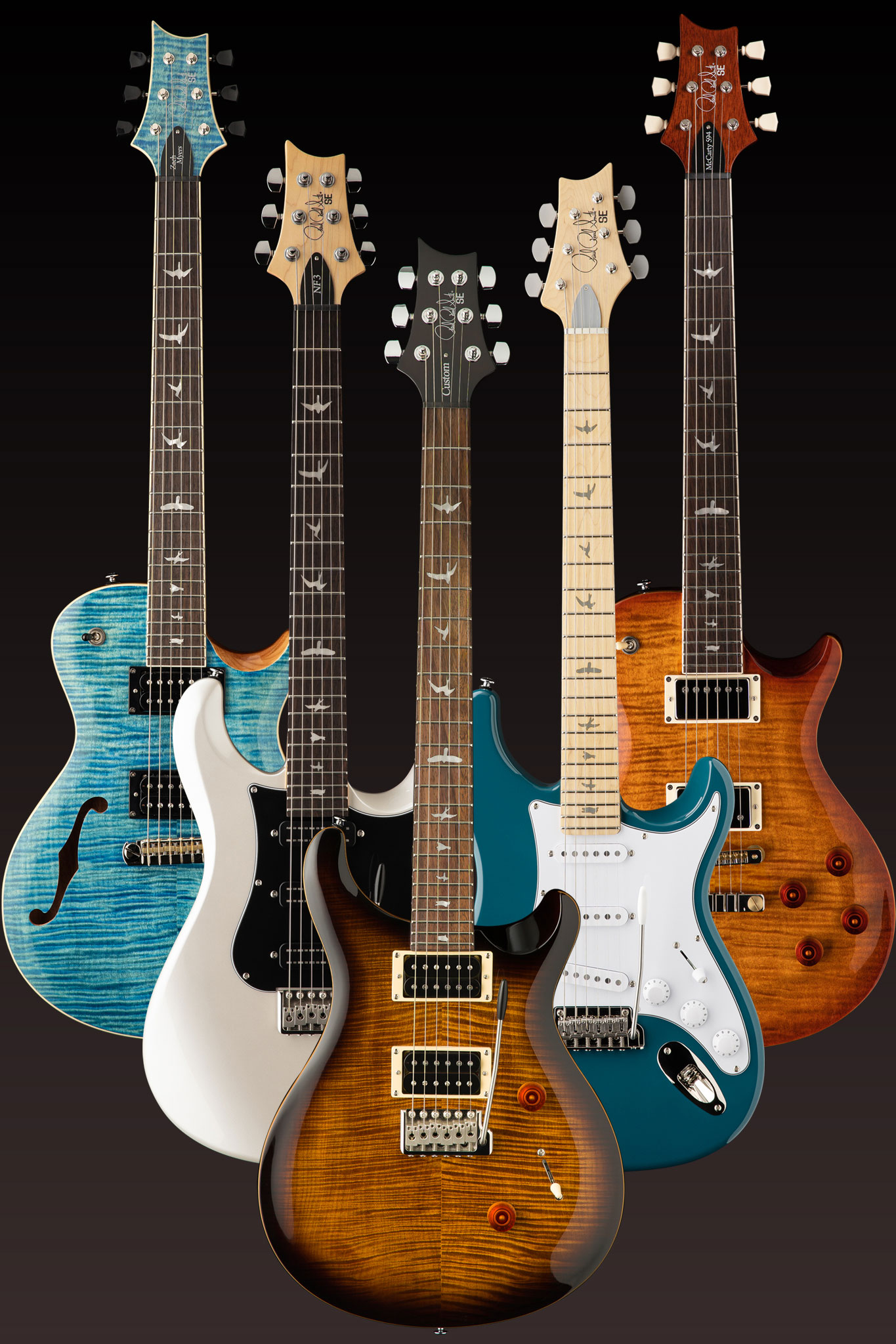 Group of PRS SE Guitars